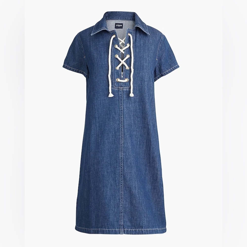 J. CREW | Denim Lace-Up Dress